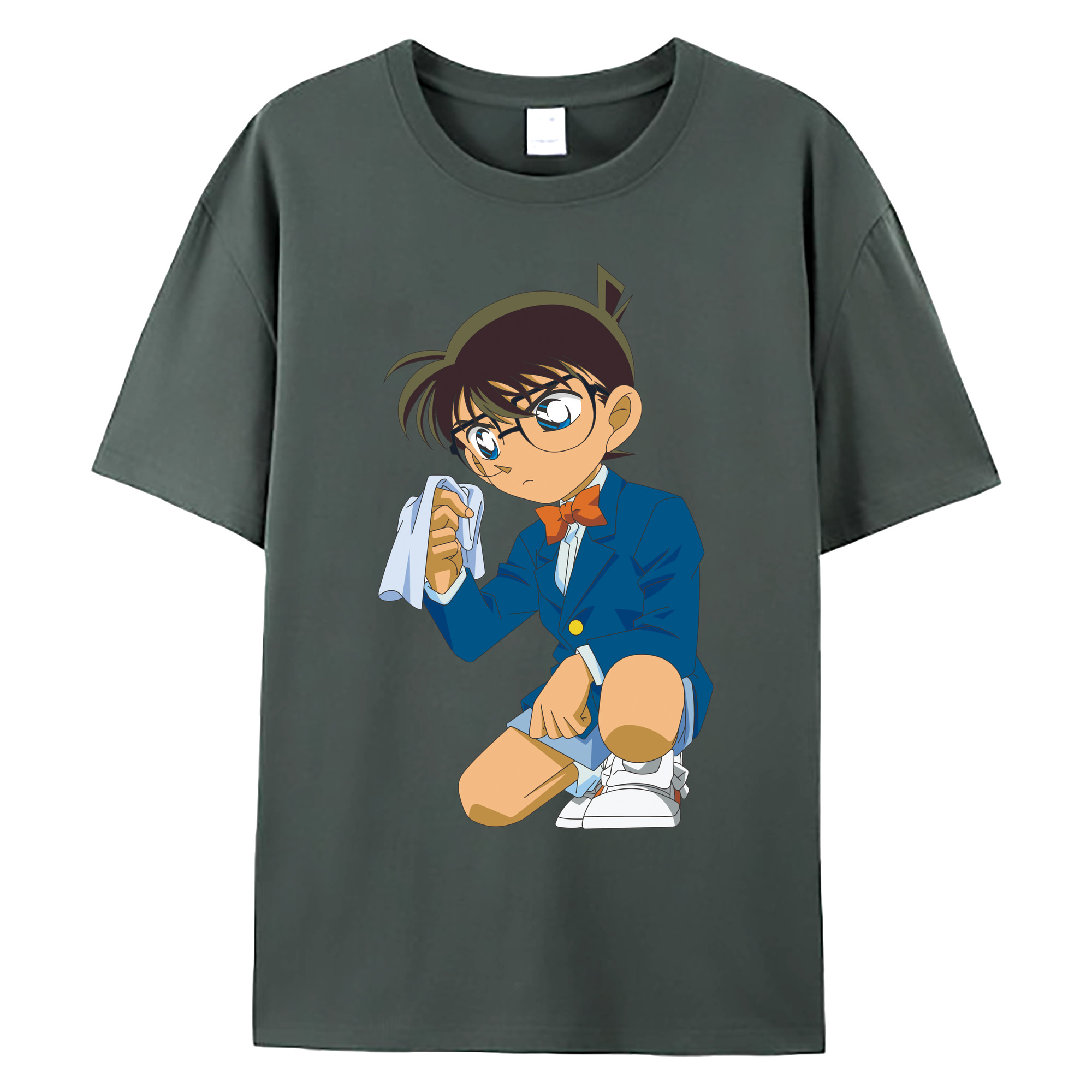 （画像用） 名探偵コナン 江戸川 コナン Detective Conan Conan Edogawa 綿100％ メンズ半袖Tシャツ｜肌触りやわらか＆通気性